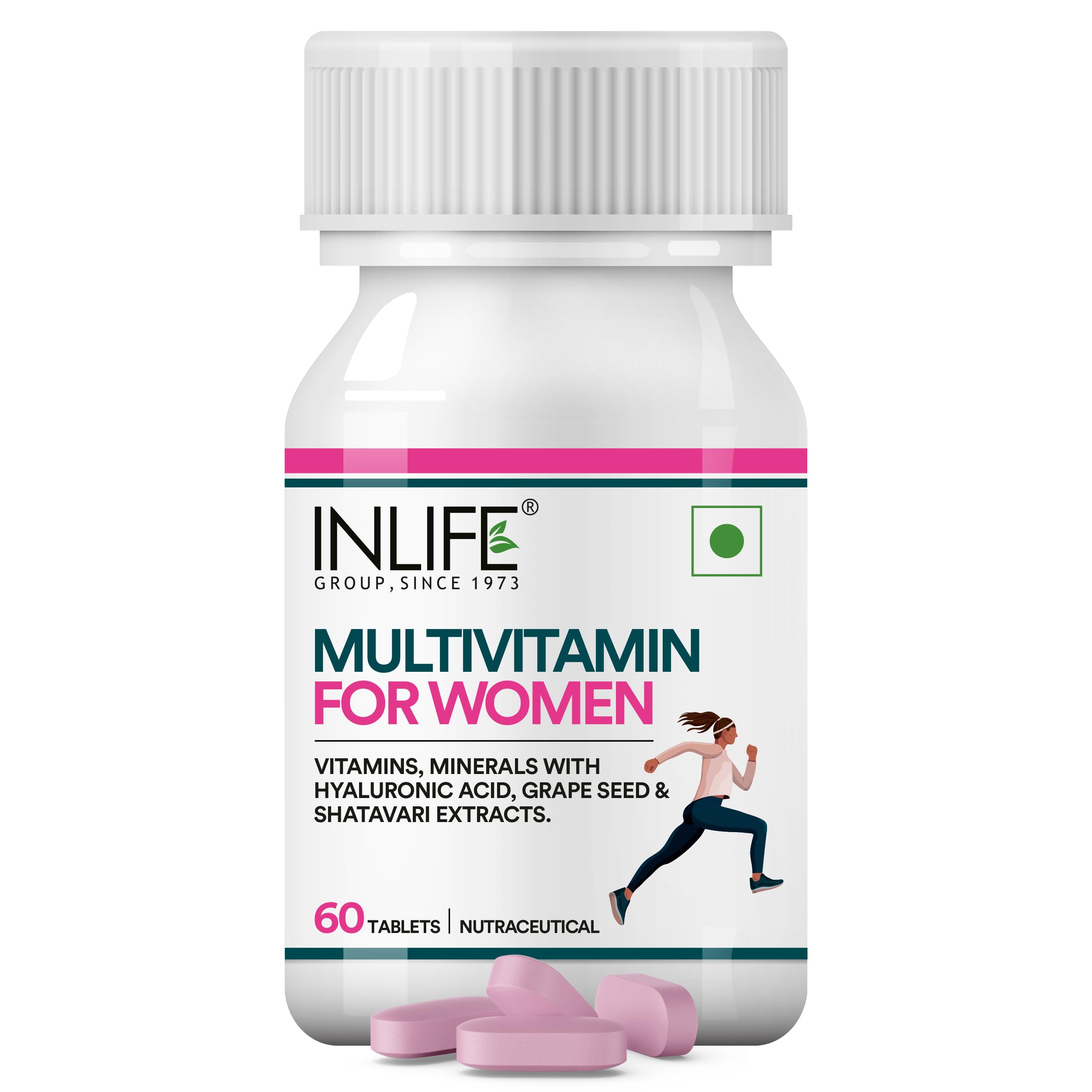 INLIFE Women's Multivitamin Tablets | 60 Tablets | Enriched with Zinc, Vitamin C, Vitamin D, and Essential Multiminerals | Supports Immunity and Energy Levels (Pack of 1)-image-4