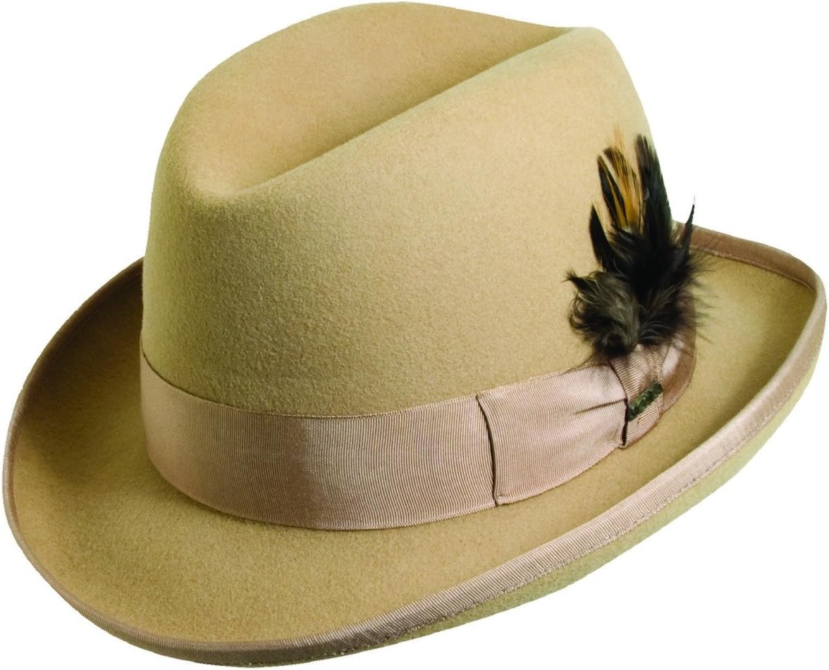Scala Classico Men's Wool Felt Homburg Hat (Chocolate, Medium)