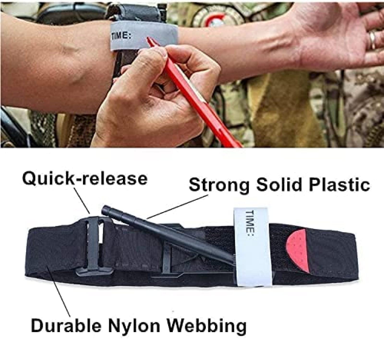Torniquete, torniquete de Emergencia para Exteriores, operación con una Sola Mano, Suministros de Primeros Auxilios, emergencias Graves, 20 Piezas, 75 cm, 20 Piezas, 95 cm