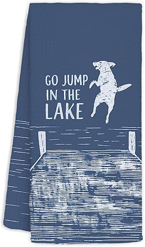 Miniatura 24 de Toallas de cocina decorativas para casa del lago, divertidas toallas de cocina con temática de lago y perro, regalos para casa del lago, toallas