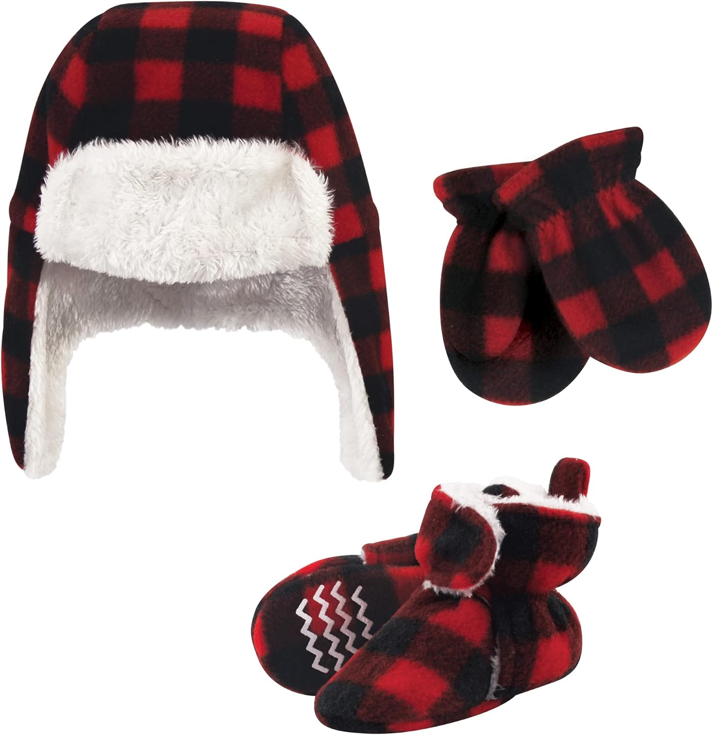 Hudson Baby Baby-Girls Trapper Hat, Mitten and Bootie Set