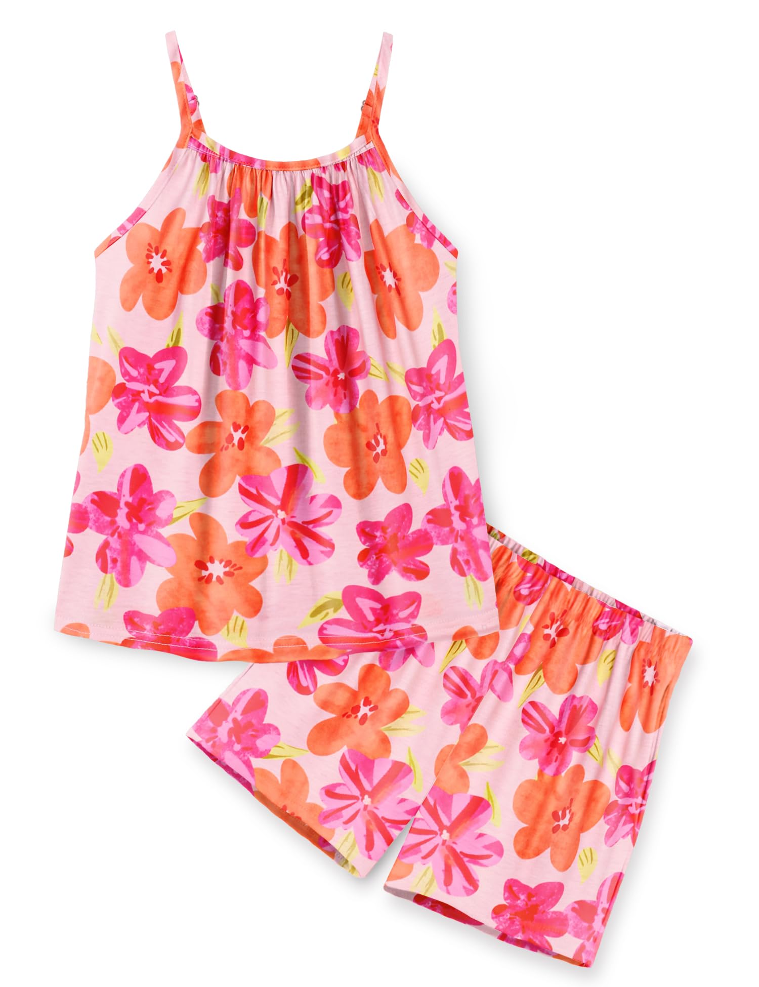 Arshiner Toddler Girl Summer Clothes 2 Piece Loose Spaghetti Strap Tank Top and Short Set Kids Clothing Sets with Pockets