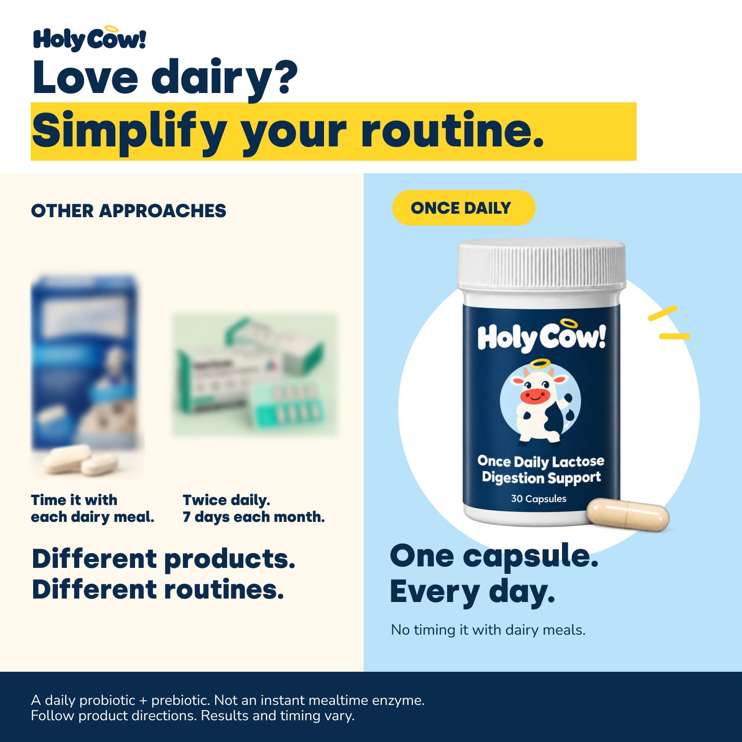 Once a Day Lactose Intolerance Pill | All Day Dairy Digestion Relief | Long-Lasting Lactase Enzyme Alternative Helps Reduce Gas, Bloating & Discomfort, 30 Days — Amazon image 3