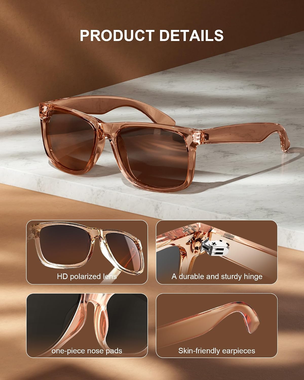 KALIYADI Womens-Sunglasses Polarized-Sunglasses for Women: Retro Trendy Sun Glasses With UV400 Protection for Driving Travel