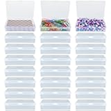 APACALI 24PCS Playing Card Case Clear Plastic Gaming Game Card Holder Organizer, Snaps Closed Clear Card Box Small Hard Plastic Card Storage Box, Empty Trading Card Storage Box 3.8x2.7x0.82 Inch