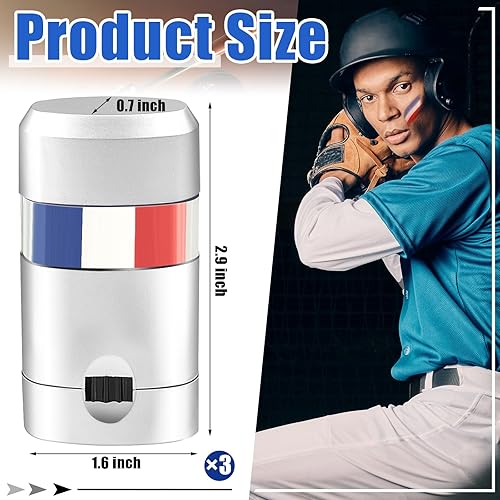 Miniatura 2 de 3 piezas de pintura facial de ojos rojos, blancos y azules, mezclable, segura, reducción de deslumbramiento, pintura facial de fútbol para