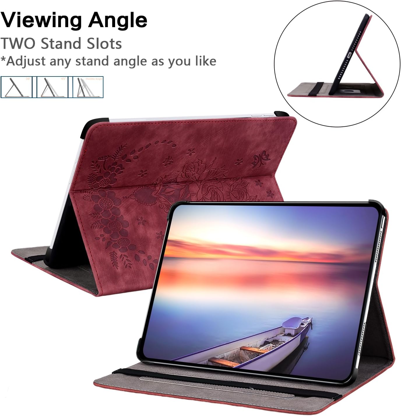 Case for iPad Air 11-inch M4 (2026)/M3 (2025)/M2 (2024), iPad Air 5th (2022)/4th Generation (2020) 10.9 Inch, Auto Sleep/Wake Supports Pencil Pro and Pencil(USB-C), Red