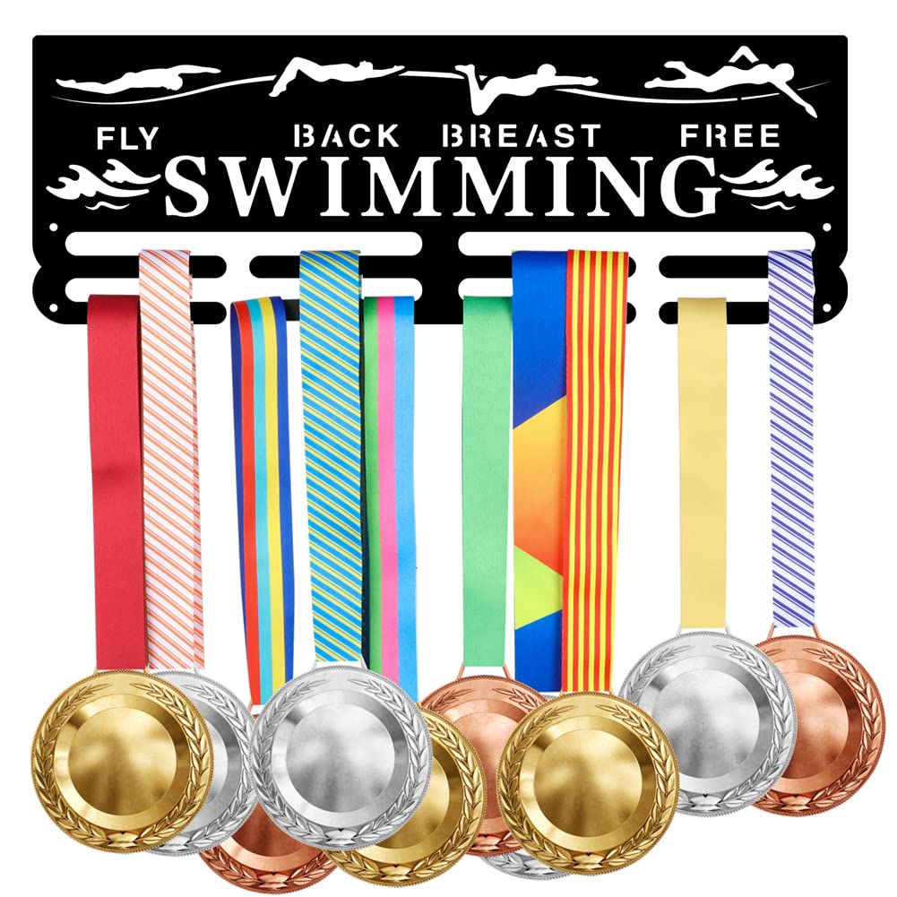 Porta Medaglie Da Parete 'Never Give Up' - Per Oltre 60 Medaglie | Acciaio Nero - Foto 12