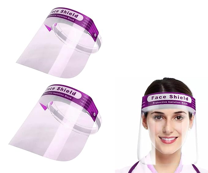 Parijata Best Face Shield Mask , face cover , face screen, 175 micron , Reusable Safety Face Shield, 2 piece Anti-fog Full Face Shield, Universal Face Protective Visor for Eye Head Protection