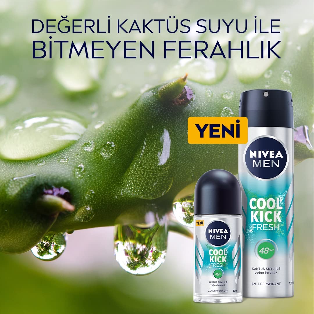 Nivea Men Cool Kick Fresh Sprey Deodorant 150 ml 1 Paket (1 x 150 ml)