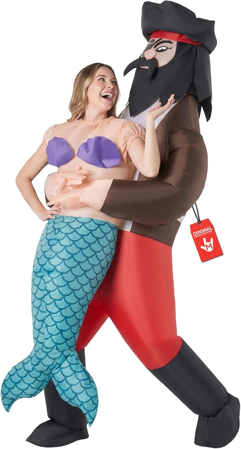 Morph Mermaid Costume Adult, Pirate Mermaid Costume Women, Inflatable Costumes for Adults, Blow Up Costumes for Adults