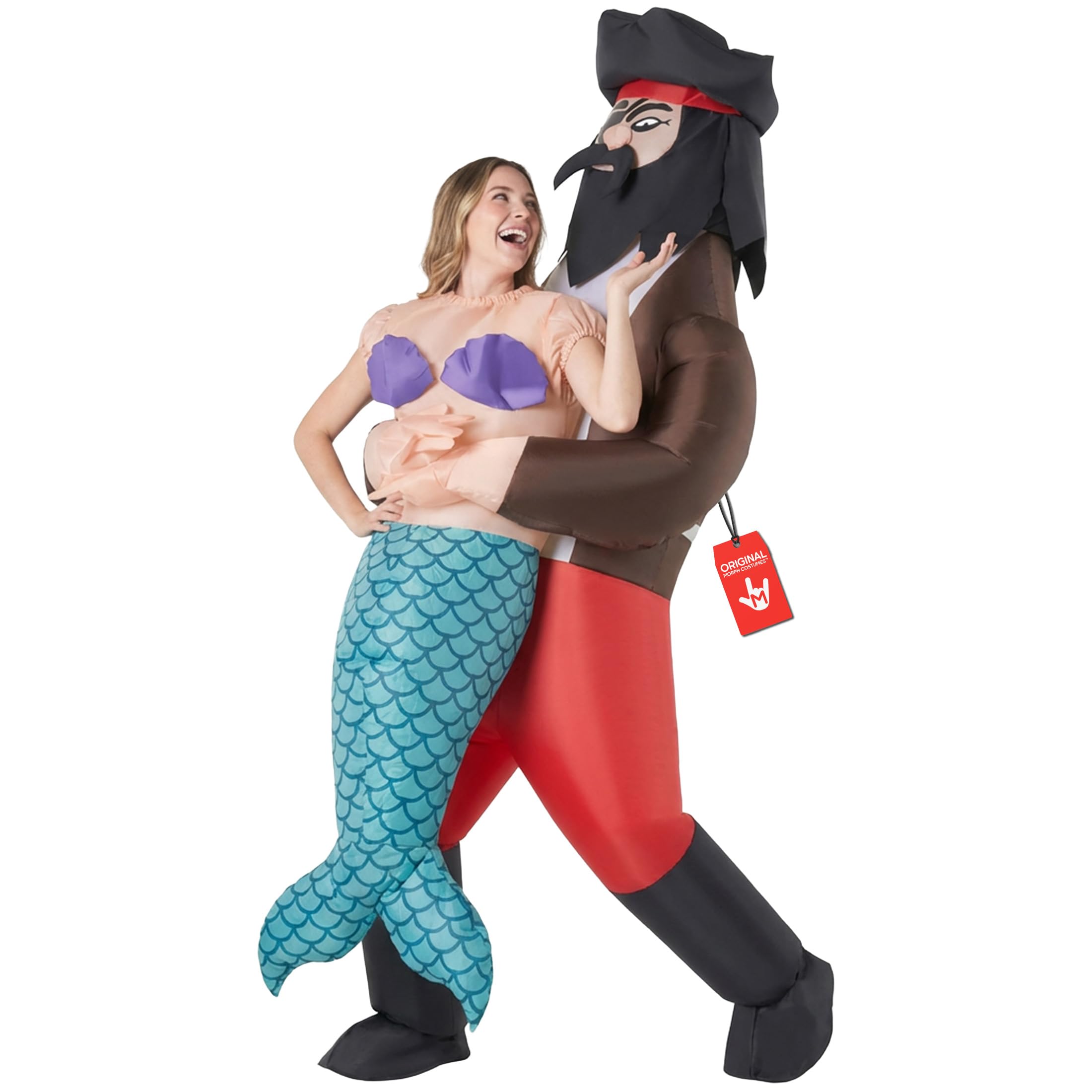Morph Disfraz Hinchable Adulto Sirena, Traje Sirenita inflable, Despedida de Solteros, Disfraz Halloween y Carnaval