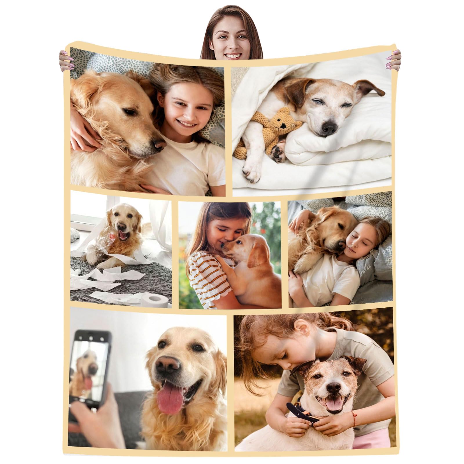 NIBESSER Custom Blanket with Photos Personalised Photo Blanket for Adult with Photos&Text Flannel Throw Blanket Personalised Couples Gifts Birthday for Women Men(80x120cm)