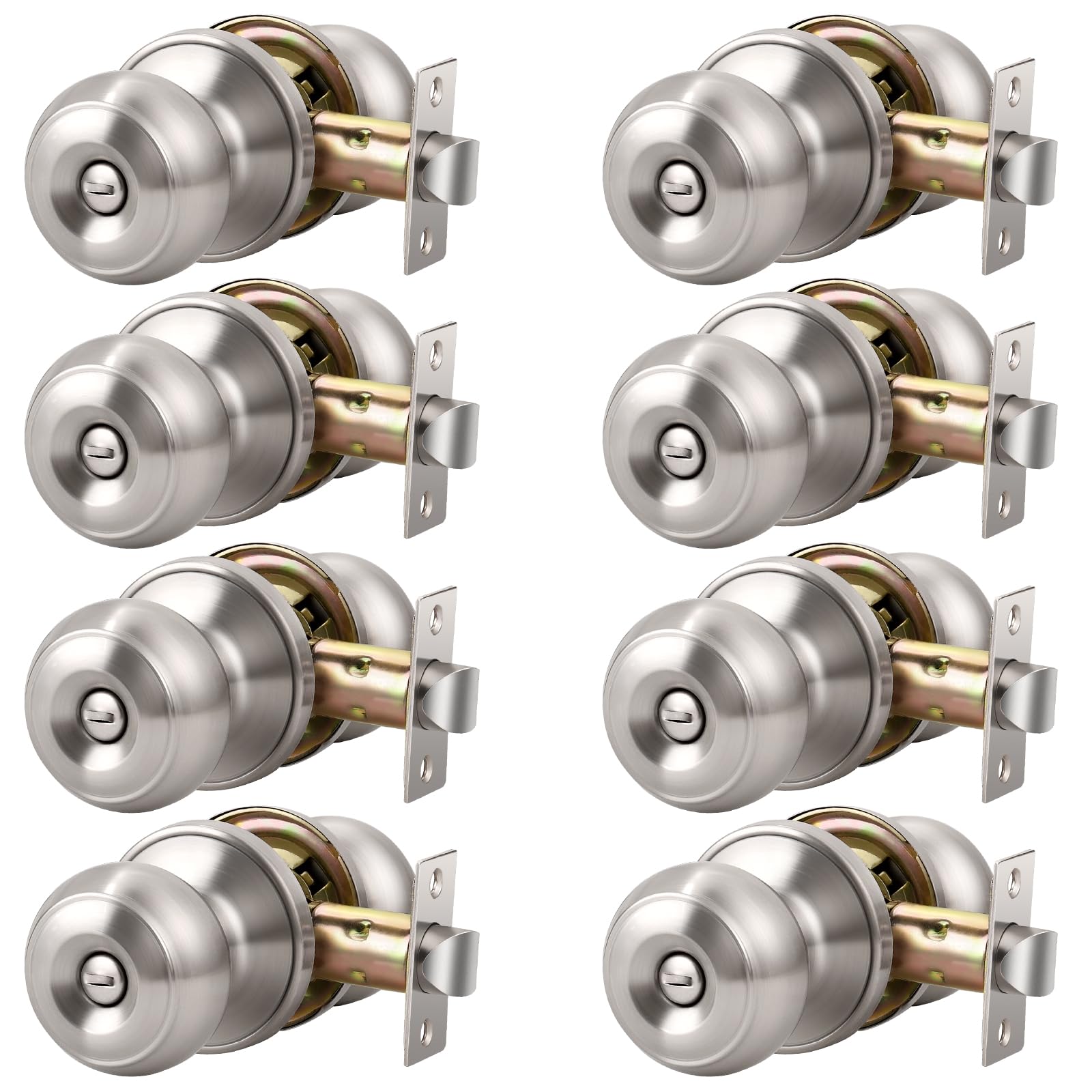 Privacy Door Knobs with Lock - Brushed Nickel -23