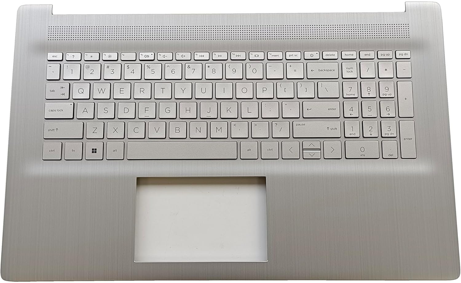 Replacement Laptop Upper Case Palmrest Non-Backlit Keyboard Assembly Part for HP 17-CN 17-CP17T-CN 17Z-CP M50458-001 Silver