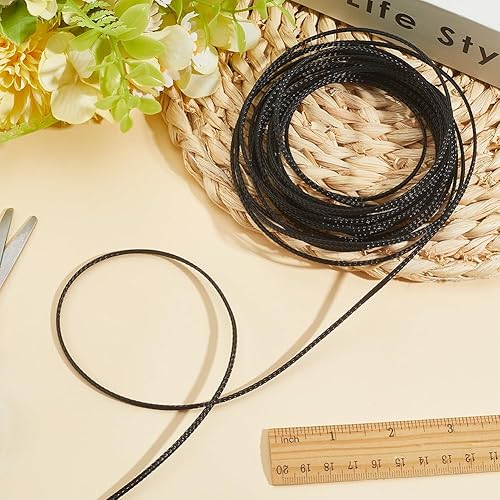 Vista 4 de Funda trenzada de PET expandible de 98.4 pies de ancho de 0.12 pulgadas de ancho, funda protectora de cable flexible de malla de alambre para telar