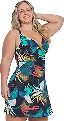 Maiô Plus Size com Saia Fixa Saída de Praia e Bojo com Aro Orla da Praia