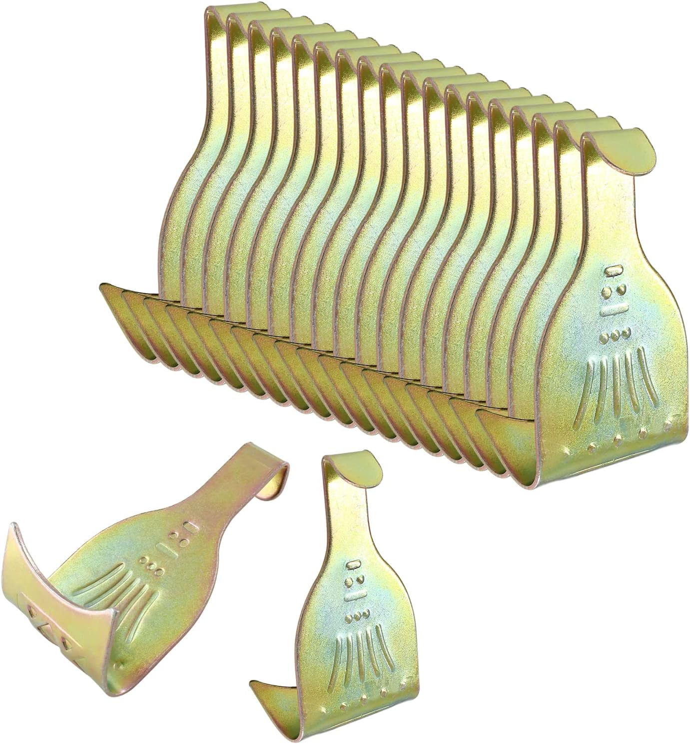 20Pcs Picture Moulding Hooks Brass Photo Rail Hangers S-Shaped Picture Frame Hangers(Brass)