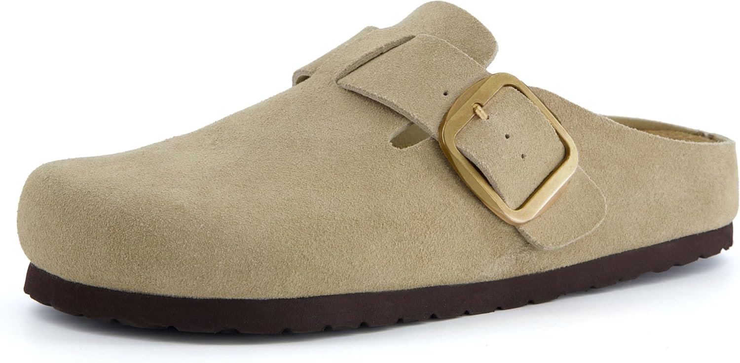 CUSHIONAIRE Rusty Genuine Leather Clogs for Women, Comfortable Slip On Womens Shoes with Adjustable Buckle and Soft Memory Foam - Image 9