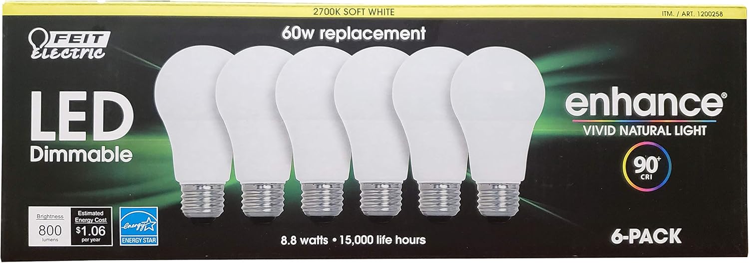 Feit Electric Led 60W Replacement Soft White, 6 Count