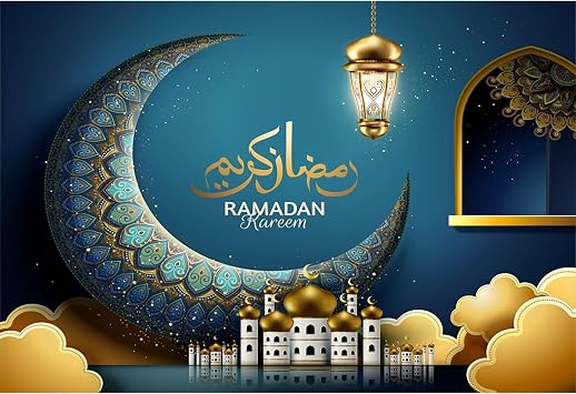 12x8ft Eid Mubarak Backdrop Islamic Traditional Lanterns Architecture Mosque Masjid Photography Background Eid Mubarak Holiday Muslim Allah Islamic Pray Holy Day Fiesta Photo Studio