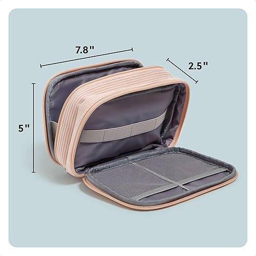 Miniatura 3 de U Brands Organizador de pana con doble cremallera, 8 x 5.25 x 2.5 pulgadas, rosa polvoriento