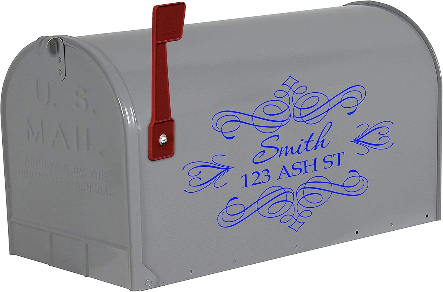 VWAQ Custom Mailbox Address Decal Personalized Mailbox Lettering Vinyl Sticker - TTC5 (Blue)
