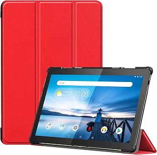 Lobwerk Tablet Hülle für Lenovo Tab M10 TB-X605F 10.1 Zoll Slim Case Etui mit Standfunktion und Auto Sleep/Wake Funktion Rot