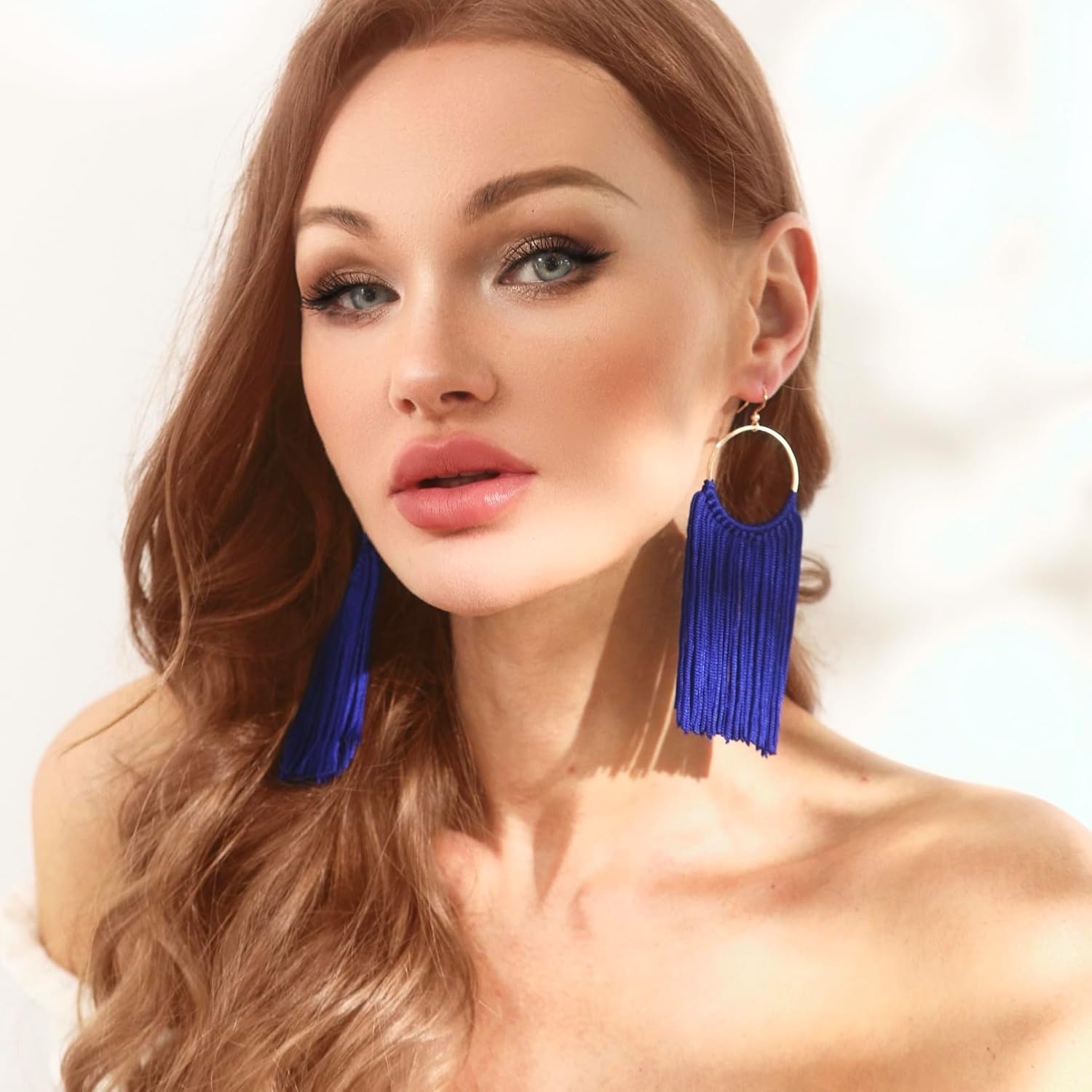 Boho Tassel Earrings for Women - Statement Fringe Hoop Earrings, Trendy Western Earrings - Image 4
