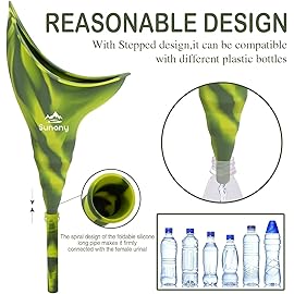 Sunany Female Urination Device,Silicone Pee Funnel for Women,Female Urinal Women Pee Funnel Allows Women to Pee Standing Up, Reusable Womens Urinal is Ideal for Camping,Outdoor ActivitiesColor