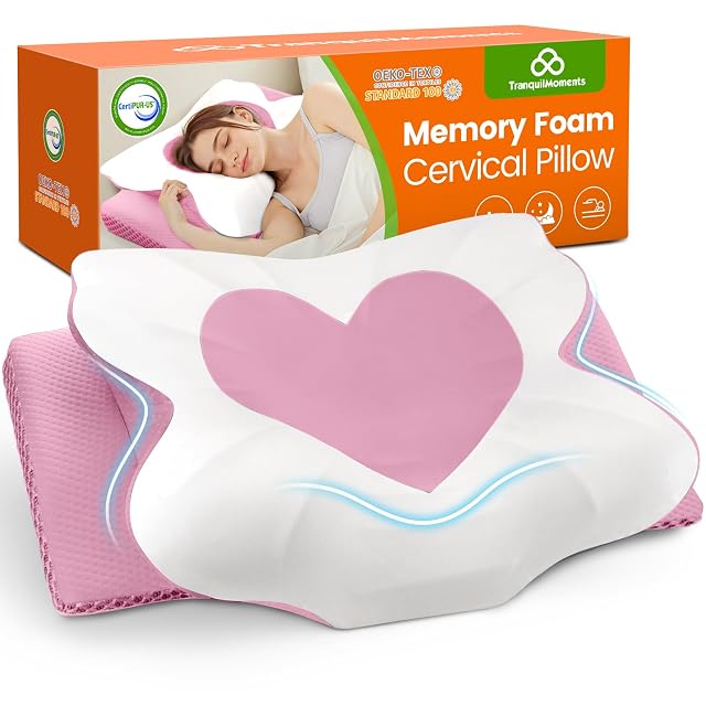 Cervical Neck Pillow for Sleeping Memory Foam Side Sleeper Pillow Ergonomic Pillows for Neck Pain Relief Shoulder Support