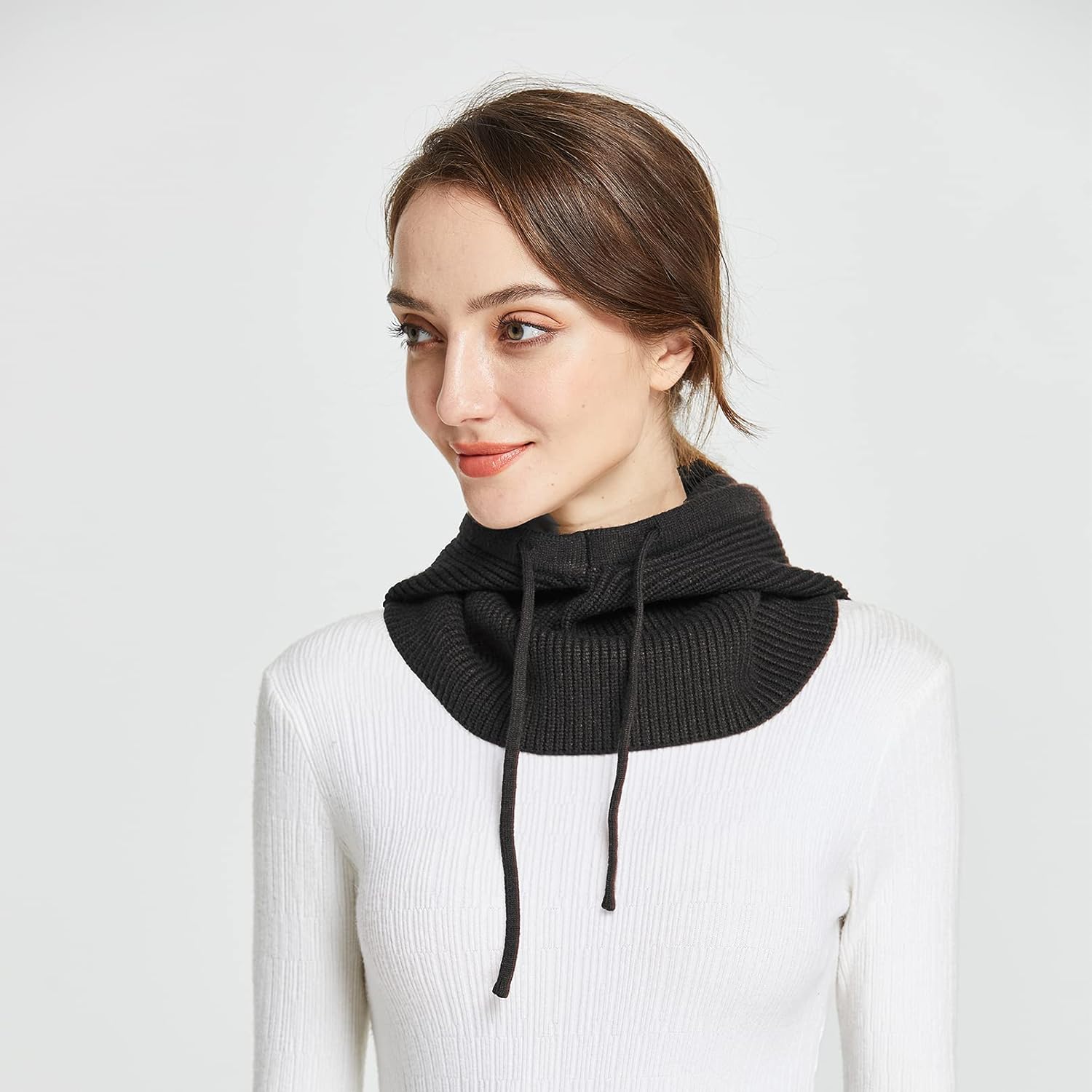 Facecozy Winter Hats for Women, Wool Blend Hooded Scarf Hat for Women Balaclava Knit Skull Cap Beanie Hat Men Neck Gaiters - Image 2