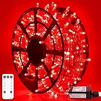Vista 16 de JMEXSUSS Luces de Cadena de Navidad LED Verdes de 250 LED para Interiores, 91.5 pies Conectables Luces LED Verdes para Exteriores Impermeables, 8