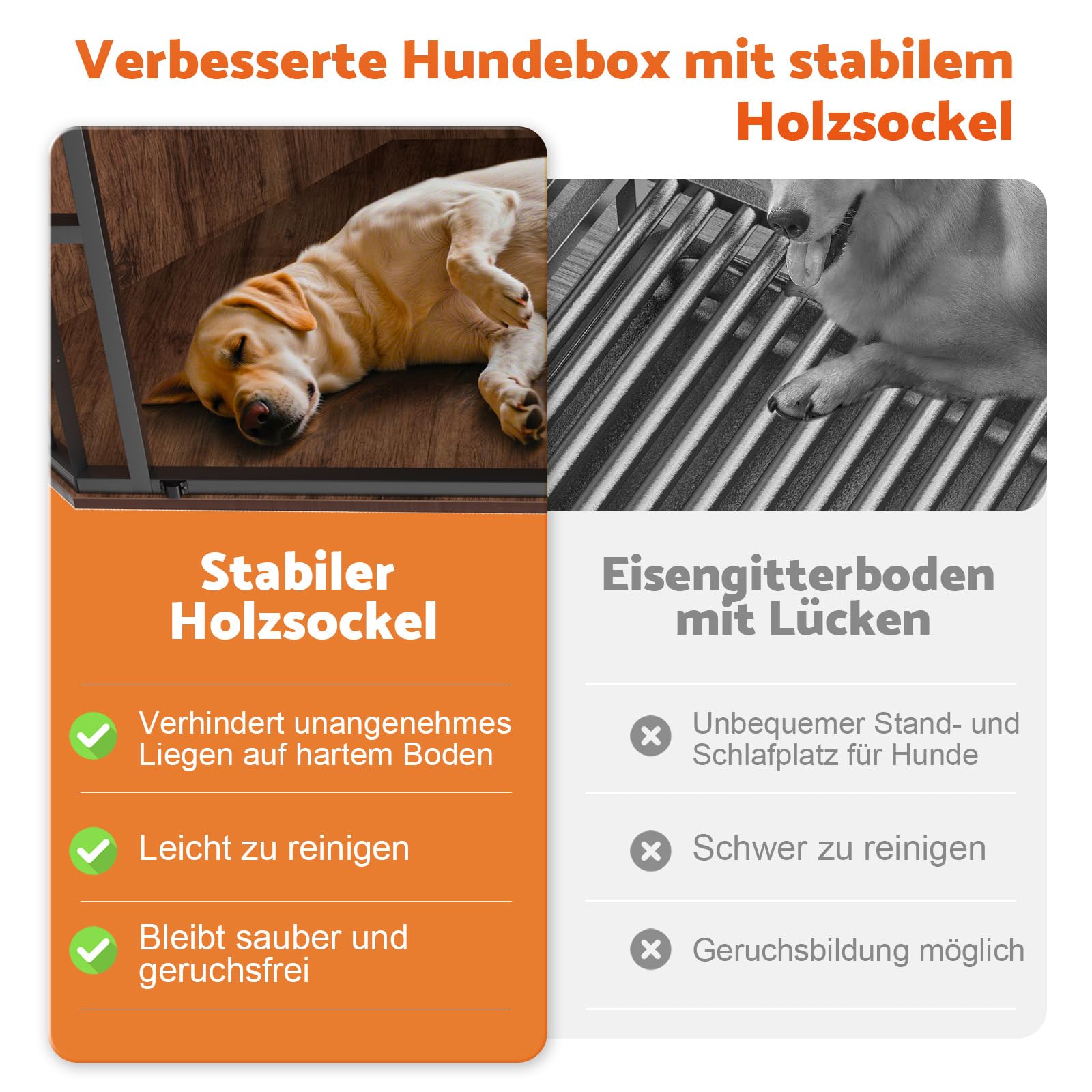 Gimars Eck-Hundekäfig Möbel, Hundehütte aus Holz, Beistelltisch, dekorative Haustierkiste für den Innenbereich, Möbelstil Hundehütte für kleine mittelgroße Hunde, Hundekäfig TV-Ständer, rustikales