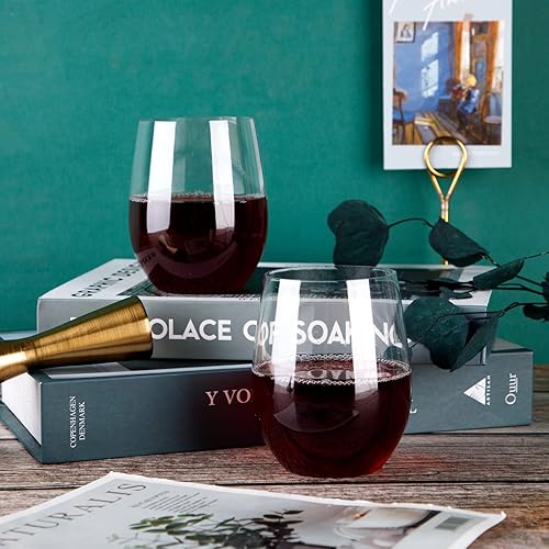 Miniatura 5 de SUT Copas de vino desechables sin tallo transparentes, tazas irrompibles de 12 oz, 32 unidades, a prueba de roturas, reciclables, copas de vino de
