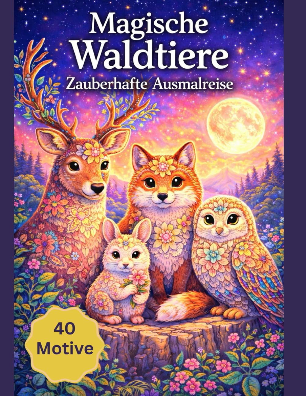 Magische Waldtiere: Zauberhafte Ausmalreise durch den geheimnisvollen Wald im Mandala Design m. 40 Motive, Entspannendes Ausmalbuch für Erwachsene & Jugendliche, Kreative Geschenkidee