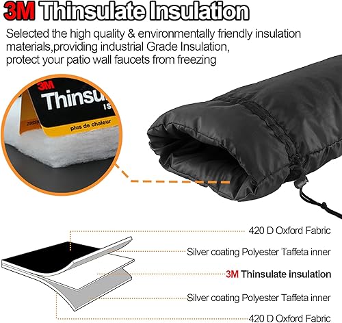 Miniatura 10 de Cubierta extendida para grifo de exterior para parque de casas rodantes aislada, aislamiento Thinsulate 3M protector de congelación para invierno y