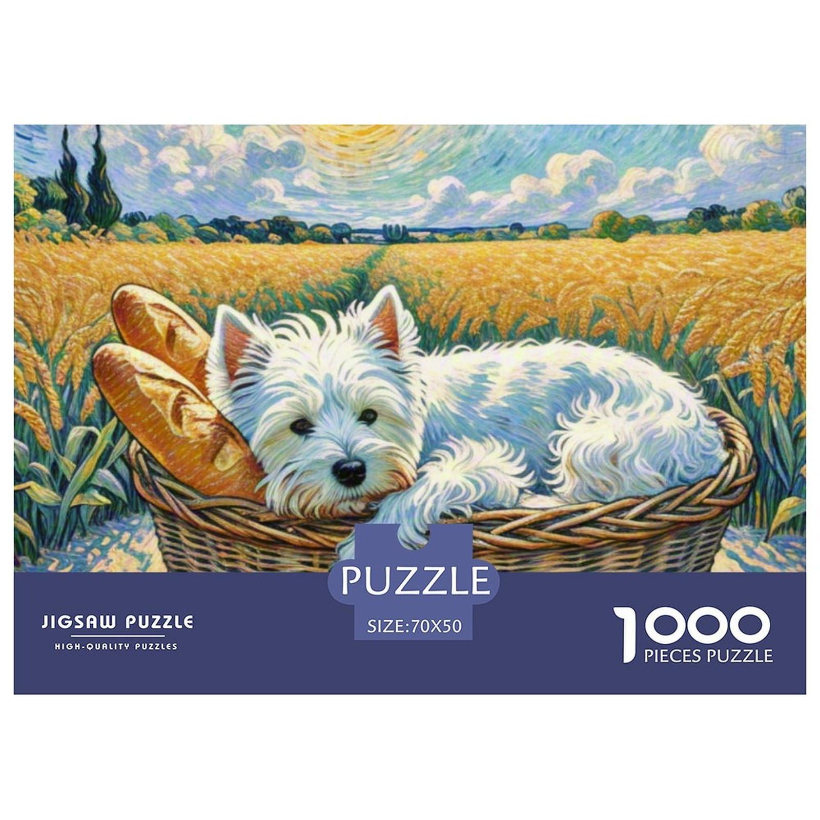 Westie 1000 Piece Puzzles Pet Dog for Age 12+ Challenging Gift Memory Games Stress Relief 70x50cm/1000pcs