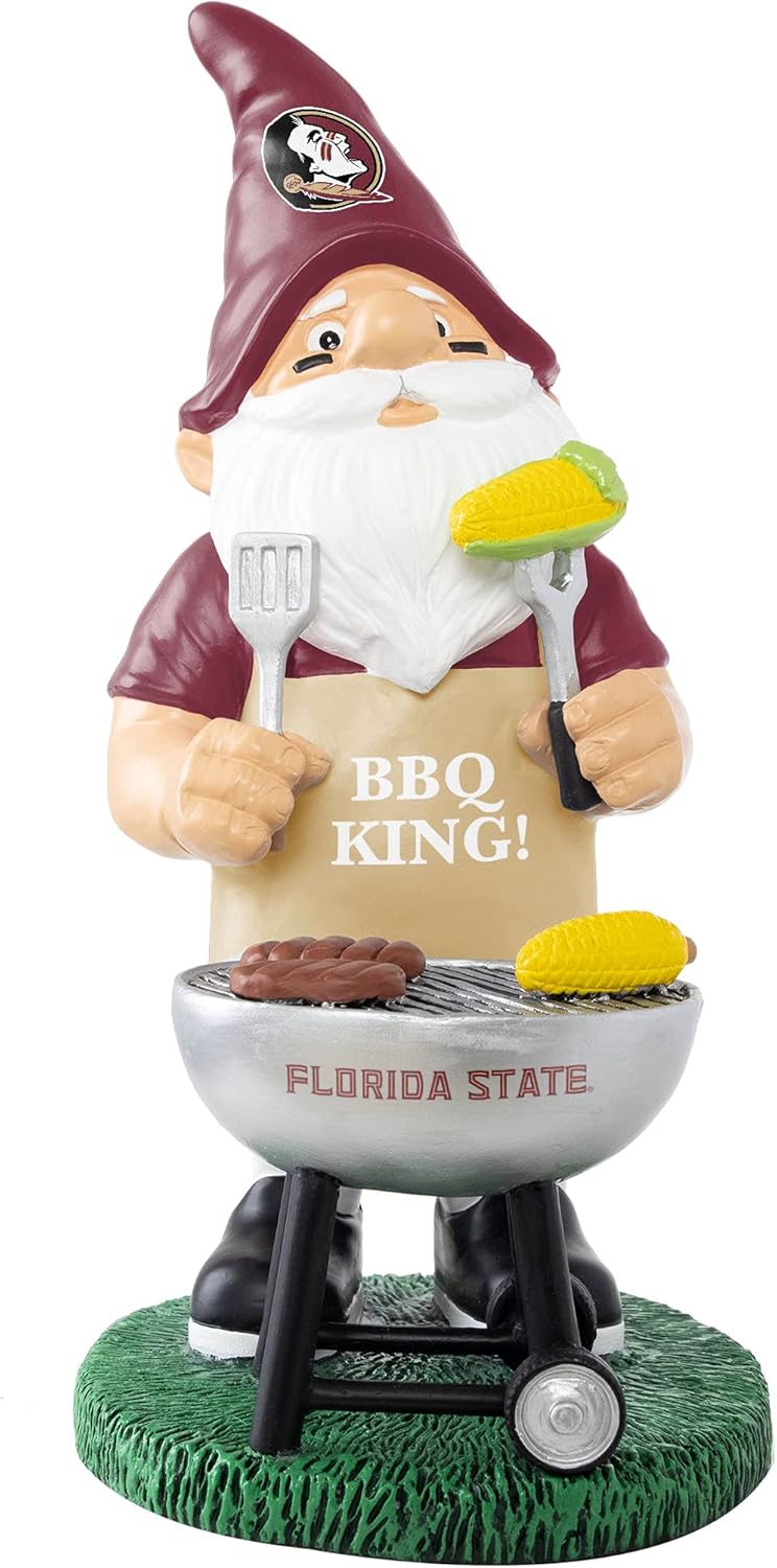 FOCO NCAA Womens NCAA College Team Logo Grill Garden Statue Outdoor Gnome 10"