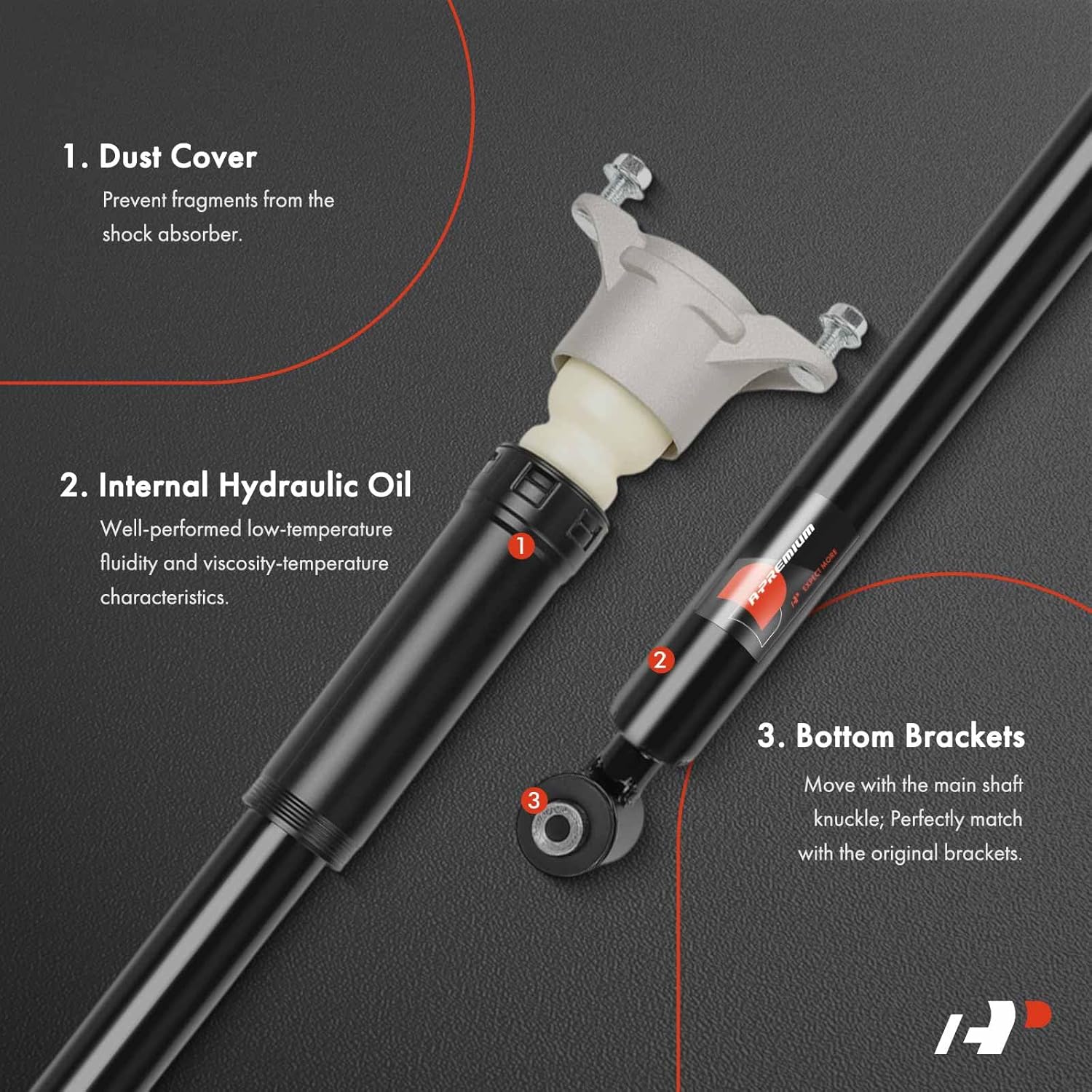 A-Premium Rear Shock Absorber Compatible with Mercedes-Benz X156 Series GLA250 2014-2020, GLA45 AMG 2014-2019, GLA200 2014-2020, GLA180 2016-2018, 2-PC Set