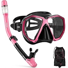 Aegend Snorkeling Gear Set for Adult - Anti-Fog Mask & Latest Dry Snorkel