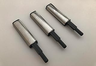 NELI Set of 3 Pressure Door Openers (Door Damper) for Cabinet Doors and Drawers – Push to Open – Also Suitable for Kitchen Furniture "Metod", Silver, 7.8 cm x 2 cm x 1.1 cm