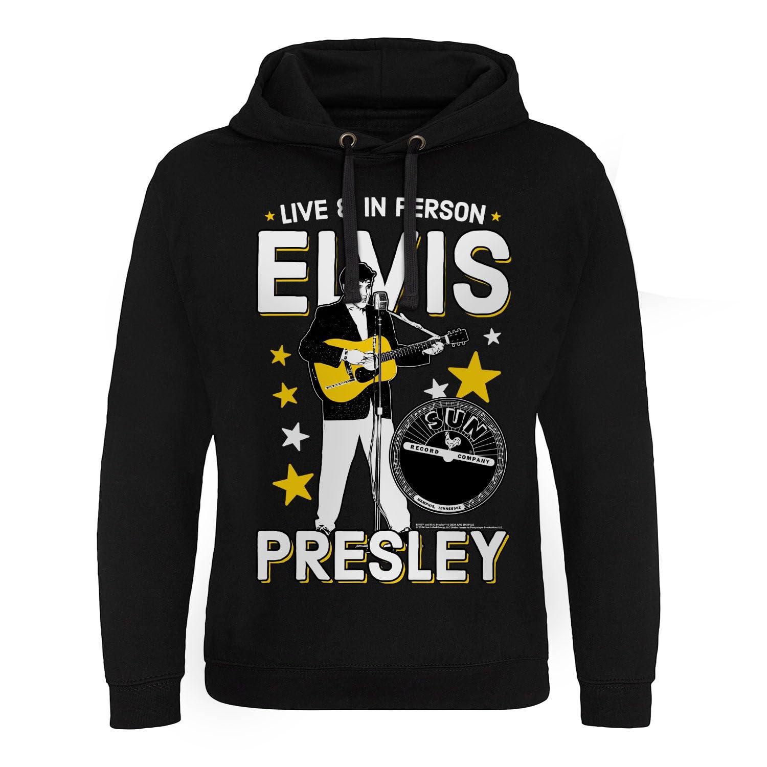 ELVIS PRESLEY Officially Licensed Live & In Person Epic Hoodie (Black), Small