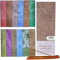 Vista 12 de Folkulture Varillas de incienso con soporte (120 varillas) Juego de 6 varillas de incienso prémium para aromaterapia Sin carbón, orgánico,