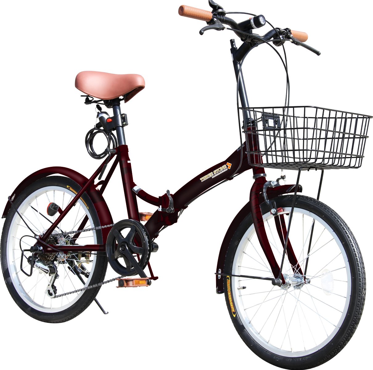Amazon | AIJYUCYCLE 折りたたみ自転車 20インチ P-008 カゴ・Fライト 