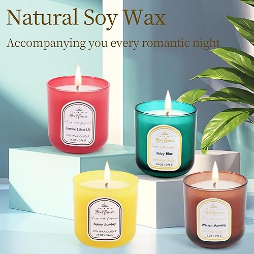 Miniatura 4 de HOME & RELAX Vela de aceites esenciales y cera de soja 100% pura en un frasco de vidrio reutilizable con tapa de corcho, una vela perfumada única y