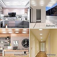 Vista 6 de Lámpara de techo LED pequeña empotrada de 7 pulgadas con certificación ETL, regulable, luz diurna de 5000 K, luminaria de techo de panel plano