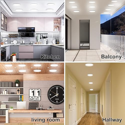 Miniatura 7 de NOVELUX Lámpara de techo LED pequeña empotrada de 7 pulgadas con certificación ETL, regulable, luz diurna de 5000 K, luminaria de techo de panel