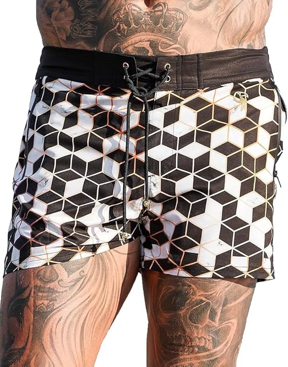Tucann Men's Swim Trunks - Imperial Collection, Beach Swimming Shorts, Quick Dry, Printed Swimwear with Pockets