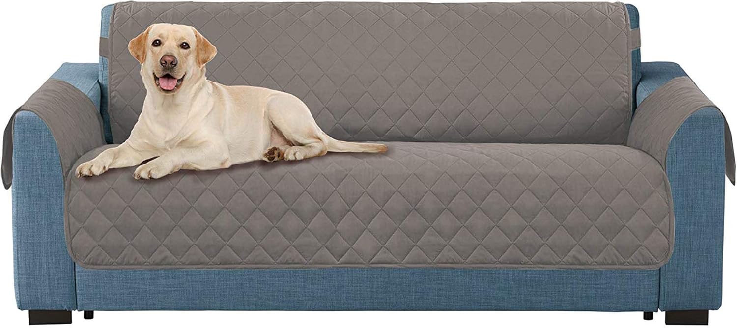 E-Living Store Z01685 Reversible Furniture Protector with 2 Inch Elastic Strap, Machine Washable, Perfect for Pet and Kids, Seat Width Up to 54", Loveseat, Chocolate